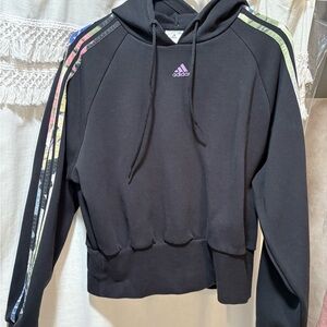 Adidas Black Hoodie with Vibrant Accents